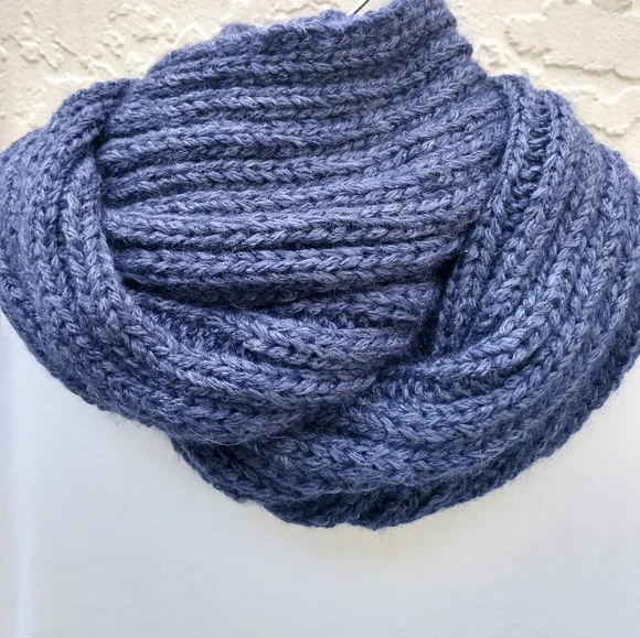 Scarf Infinity Hand Crafted  Blue Alpaca Bamboo Cowl Balaclava - Picture 13 of 16